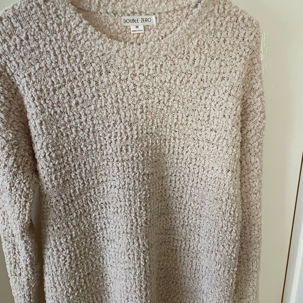 double zero beige popcorn sweater